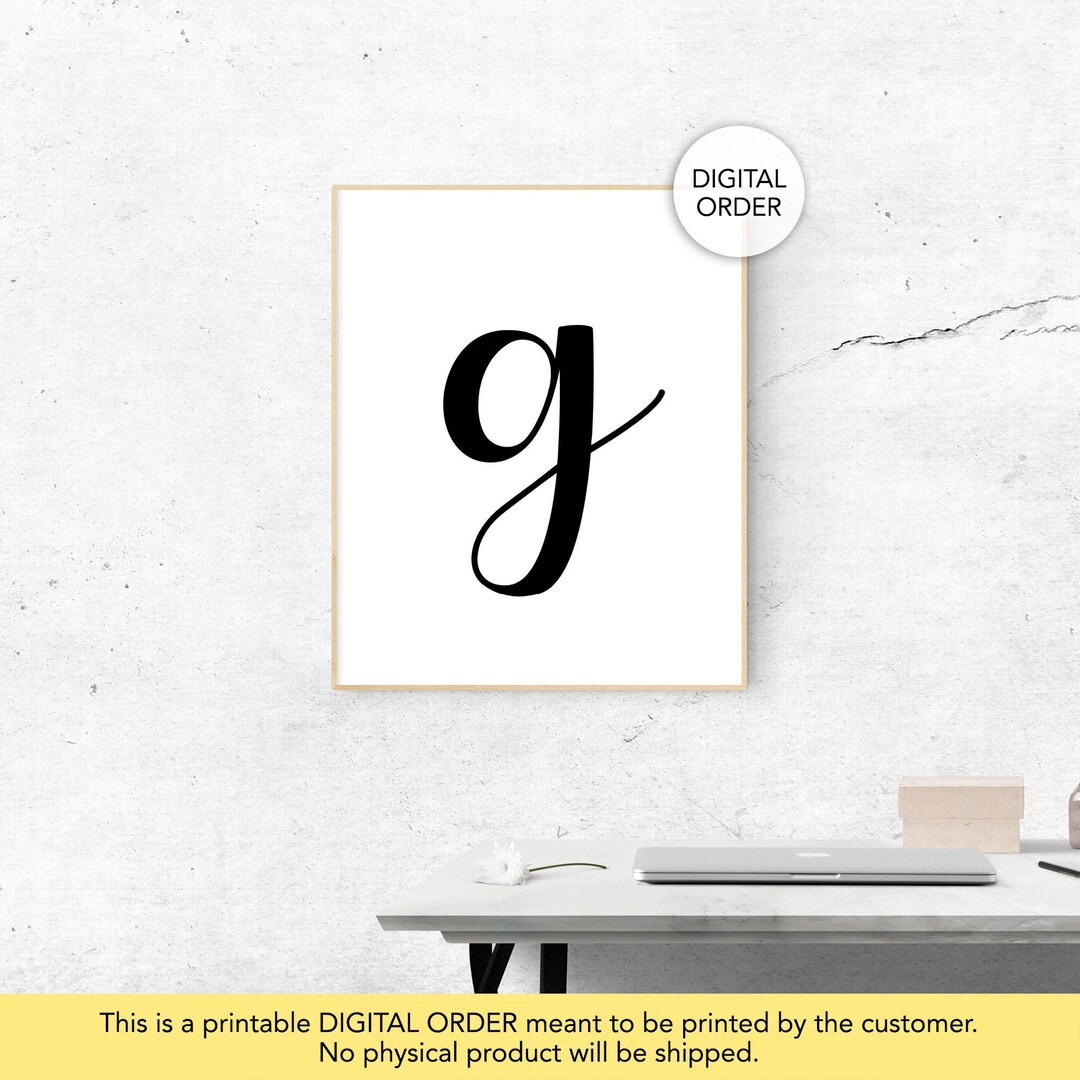Letter G Wall Decor, Letter G Poster, Letter G Printable, Initial Wall Decor, Monogram Printable