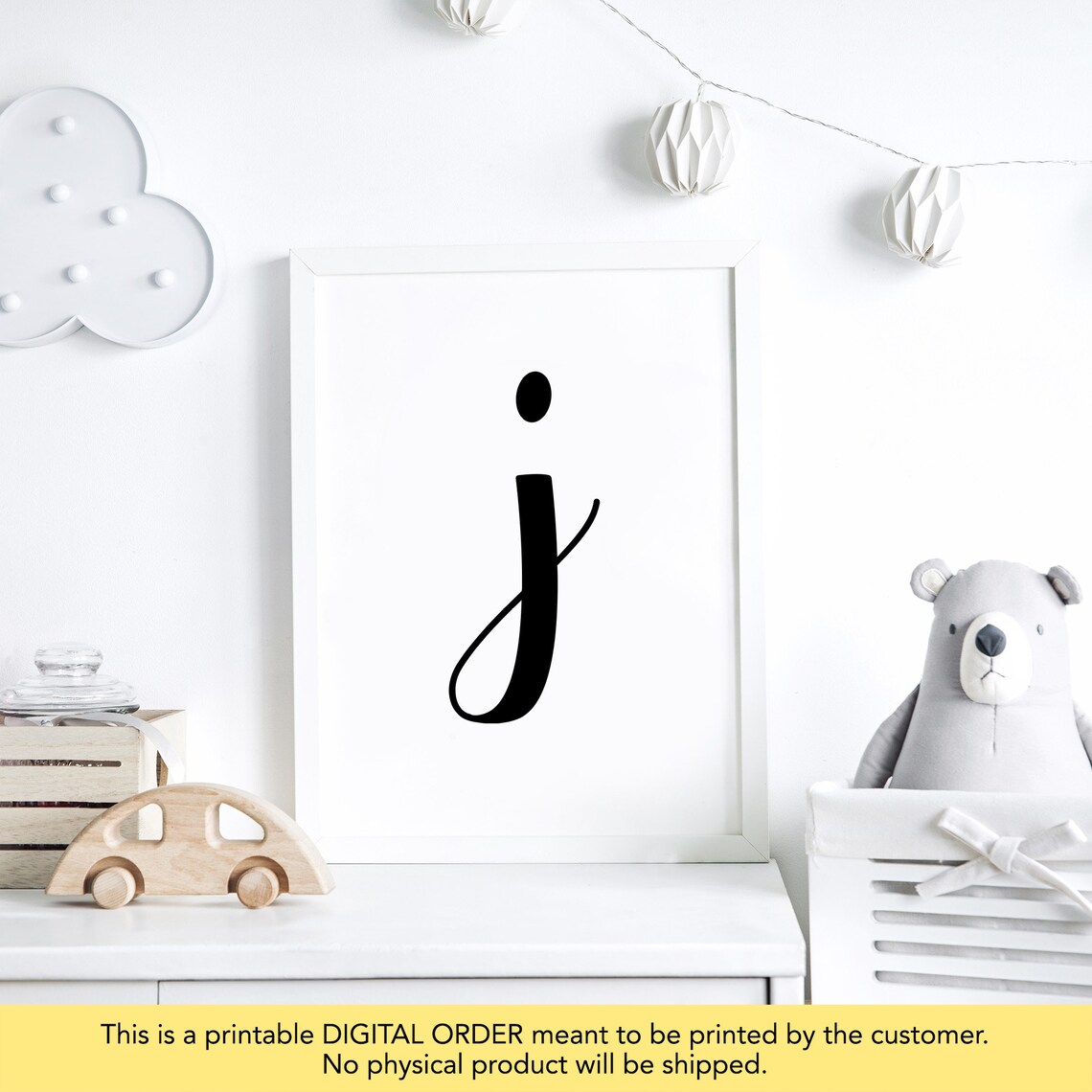 J Wall Decor J Initial Print Letter J Print Printable Etsy