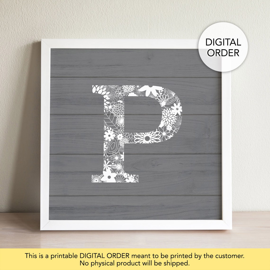 Letter P Wall Decor Farmhouse Printable Letter Rustic Letter - Etsy