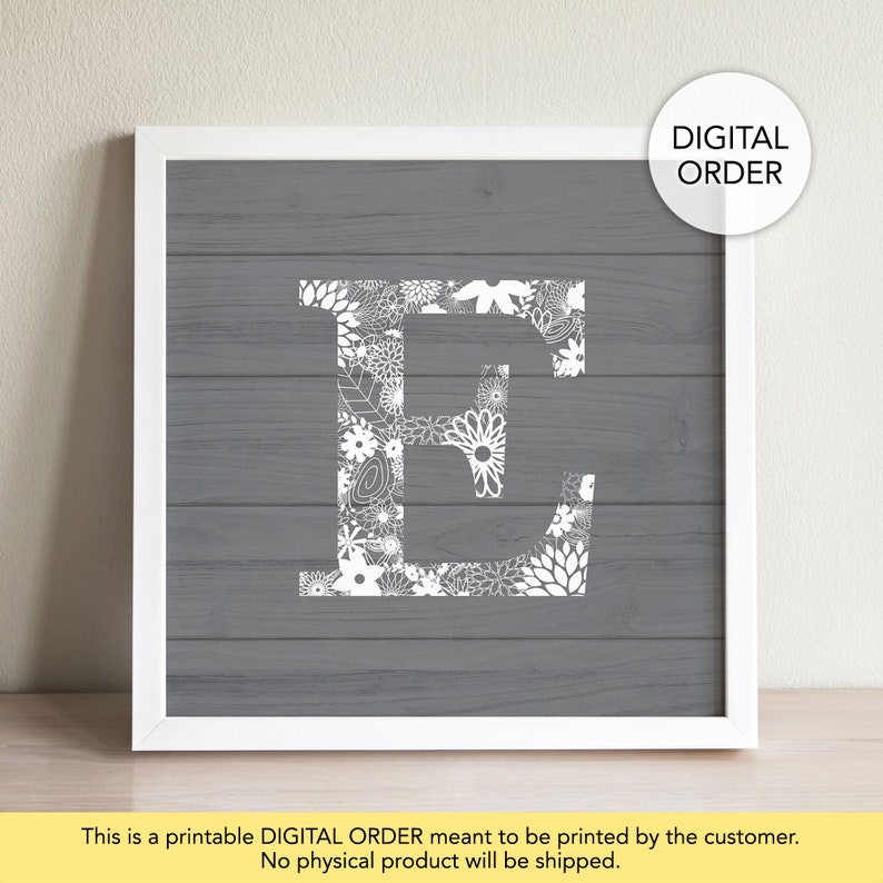 Letter E Wall Decor Letter E Print Printable Letter E Wood - Etsy