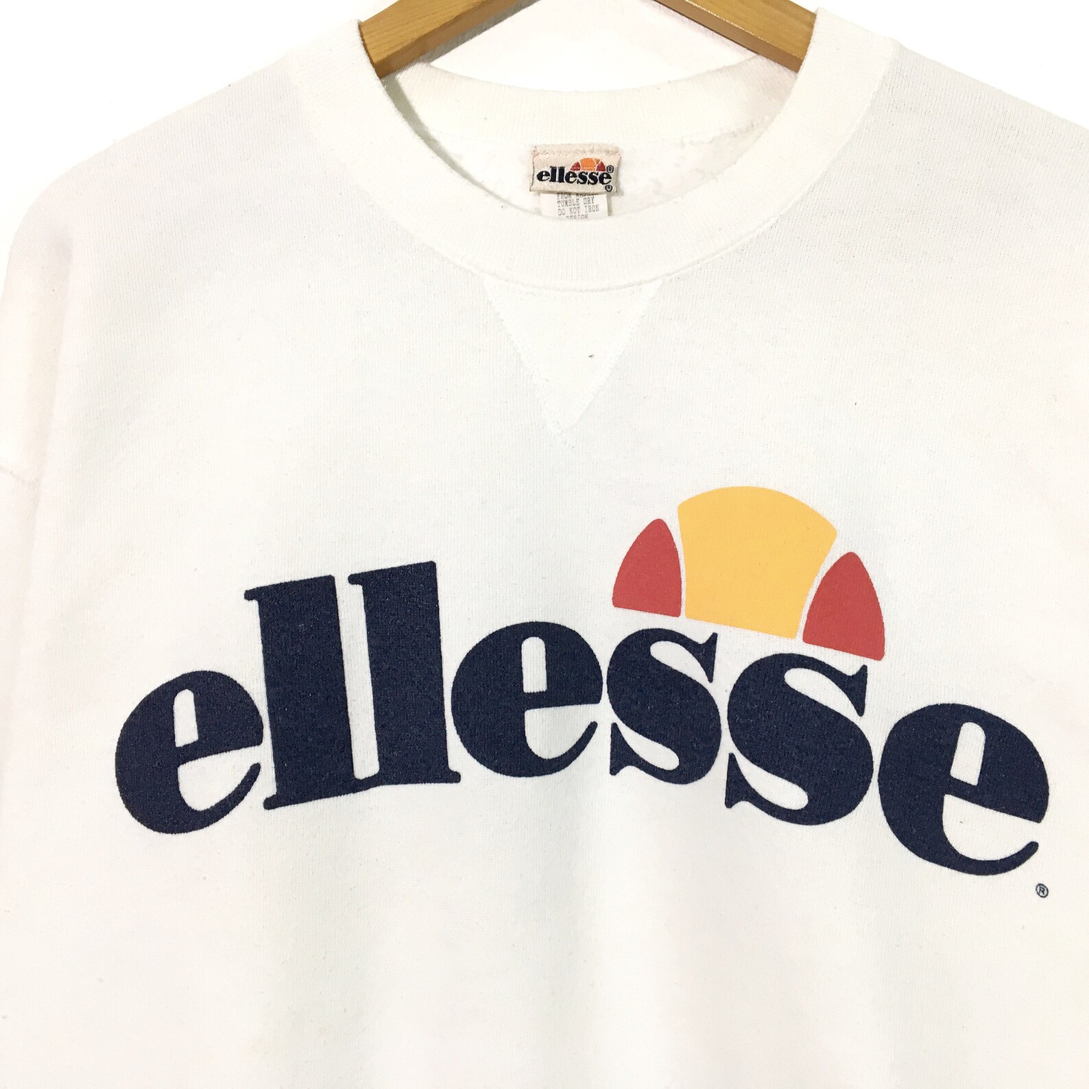 White Ellesse Big Logo Spellout Streetwear Casual | Etsy