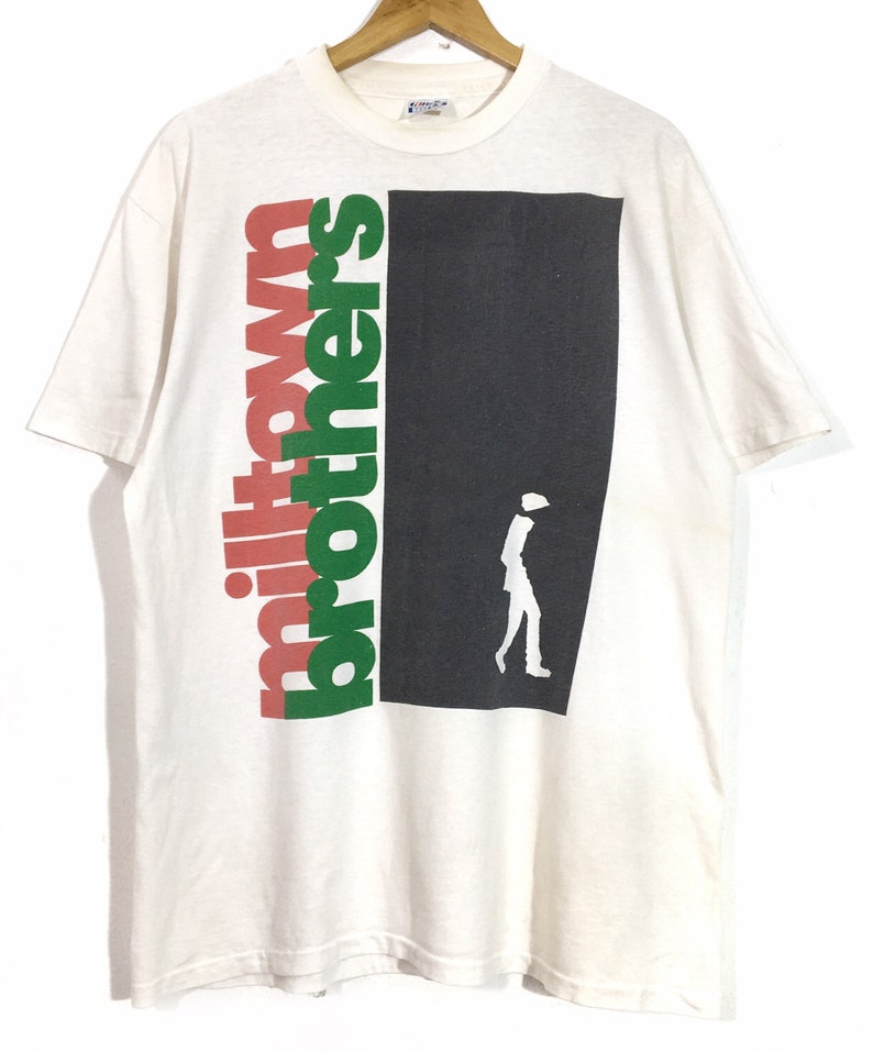 Vintage 90s White The Milltown Brothers Britpop Indie Band Music T-ShirtTeesTopsX Large Size
