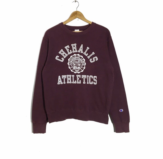 Maroon/Brown Champion Chehalis Athletics Crewneck