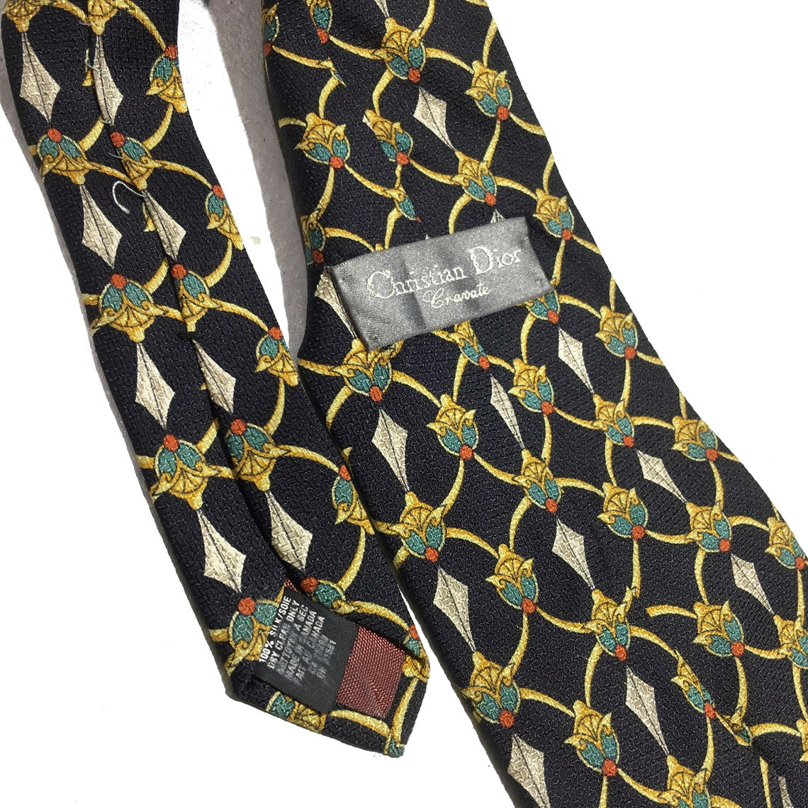 Vintage Christian Dior Designer Design Necktie Etsy
