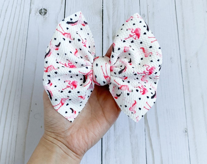 flamingo headband football bow Bow headband Big bow Bow