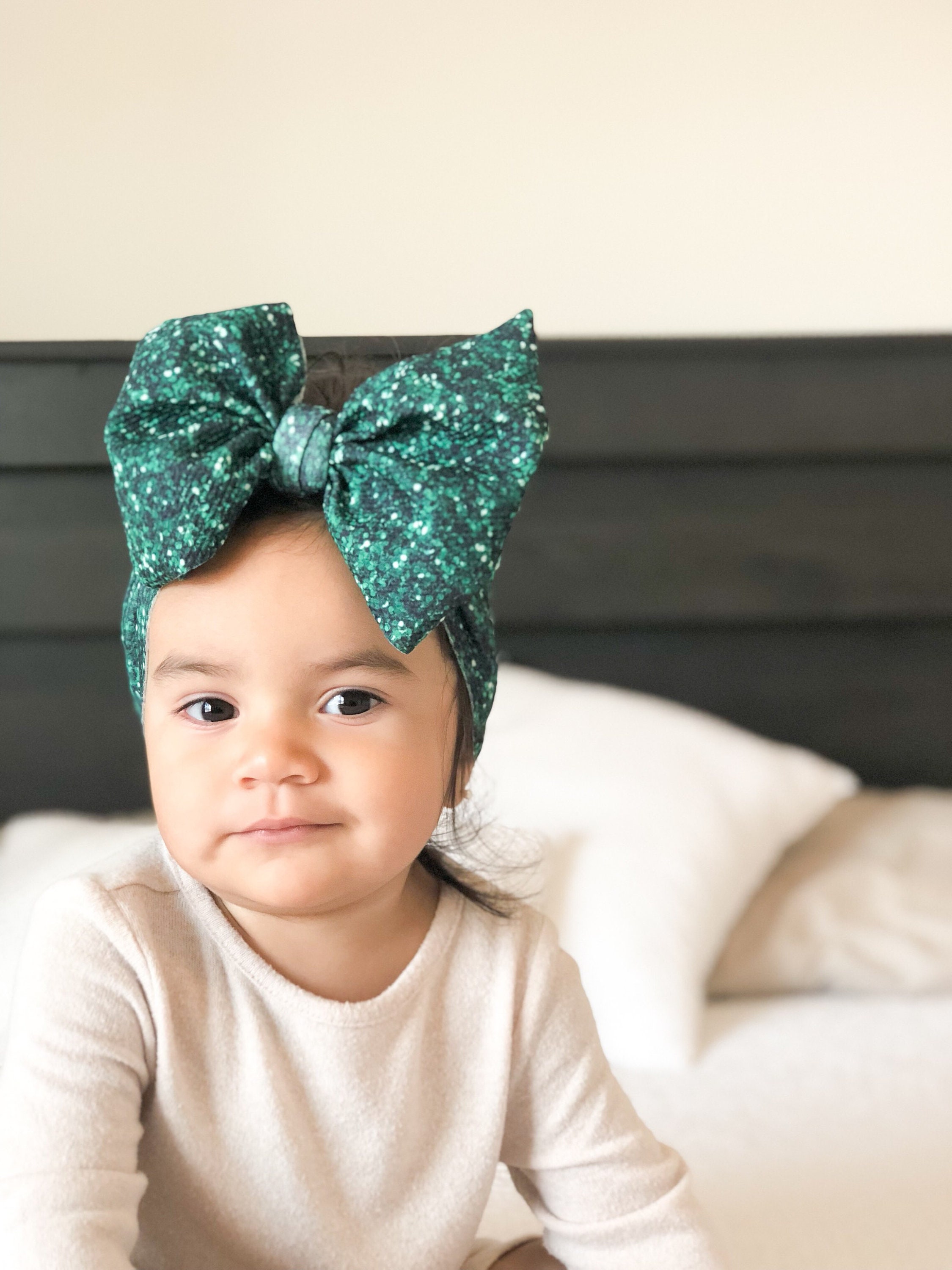 Christmas green Baby Head Wraps glitter head wrap baby girl Etsy