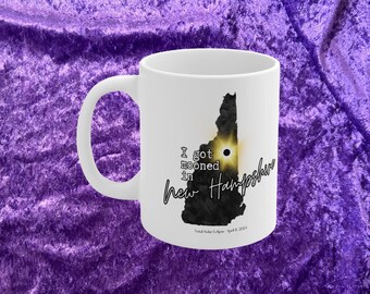 New Hampshire Solar Eclipse 2024 mug, I got mooned New Hampshire mug, NH coffee cup