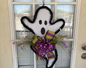 Ghost grapevine door hanger , Halloween ghost grapevine, ghost door hanger, Halloween minimalist wreath, ghost minimalist wreath