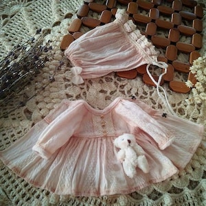 Blythe Two Piece Set, Blythe Vintage Dress, Blythe Dress, Neo Blythe Clothes,Blythe Headband,Blythe Summer Clothes, blythe bonnet, handmade
