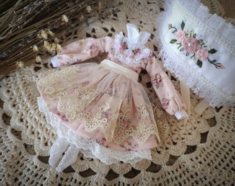 Blythe outfit, handmade, Blythe dress, Blythe Set, Blythe Vintage Dress, Blythe vintagedress, Neo Blythe, Blytheclothes