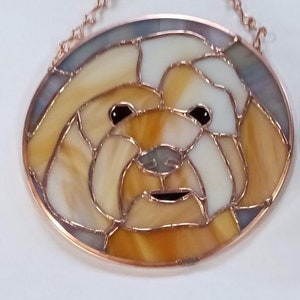 stained glass pet head &quot;ornament&quot;