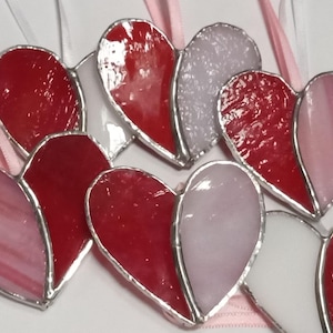 Beautiful stained glass hearts purchased separately