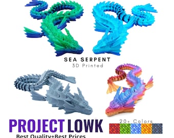 Sea Serpent Dragon | Flexi Articulated Dragon | Fidget Dragon | D&D |   3D Printed Dragon | Gift | 3D Printed Toy | 3D Printed Gift |