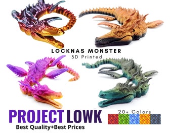 Locknas Monster | Flexi Articulated Dragon | Desk Toys | Gifts | Dragons | D&D | 3D Prints | Dragon Toys | Dragon Figurene | Fidget Toy |