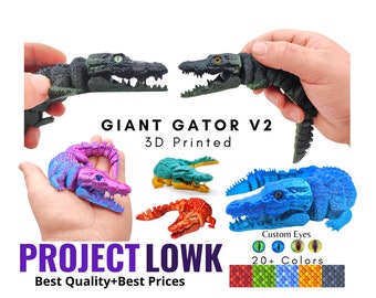 Giant Gator Flexi Articulated Alligator| Desk Toys | Valentine Gifts | Dragons | 3D Prints | Crocodile Toys | Alligator Figurine | 3d Print