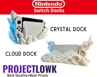 Crystal + Cloud Switch Dock For Classic & OLED Switch | Gaming | Dock | Gift | Gamer | Crystal