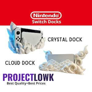 Crystal + Cloud Switch Dock For Classic & OLED Switch | Gaming | Dock | Gift | Gamer | Crystal