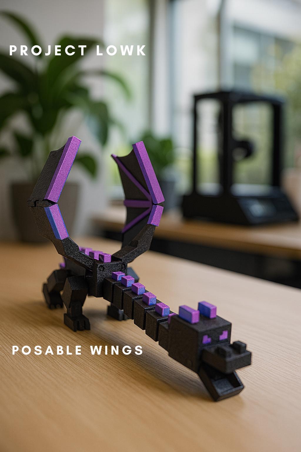 Flexi Ender Dragon | Minecraft Style Dragon | Ender Dragon | Minecraft  Figurenes | 3d Printed Toys | Flexi Dragons | 3d Printed Gift - Etsy, image size:1024x1536