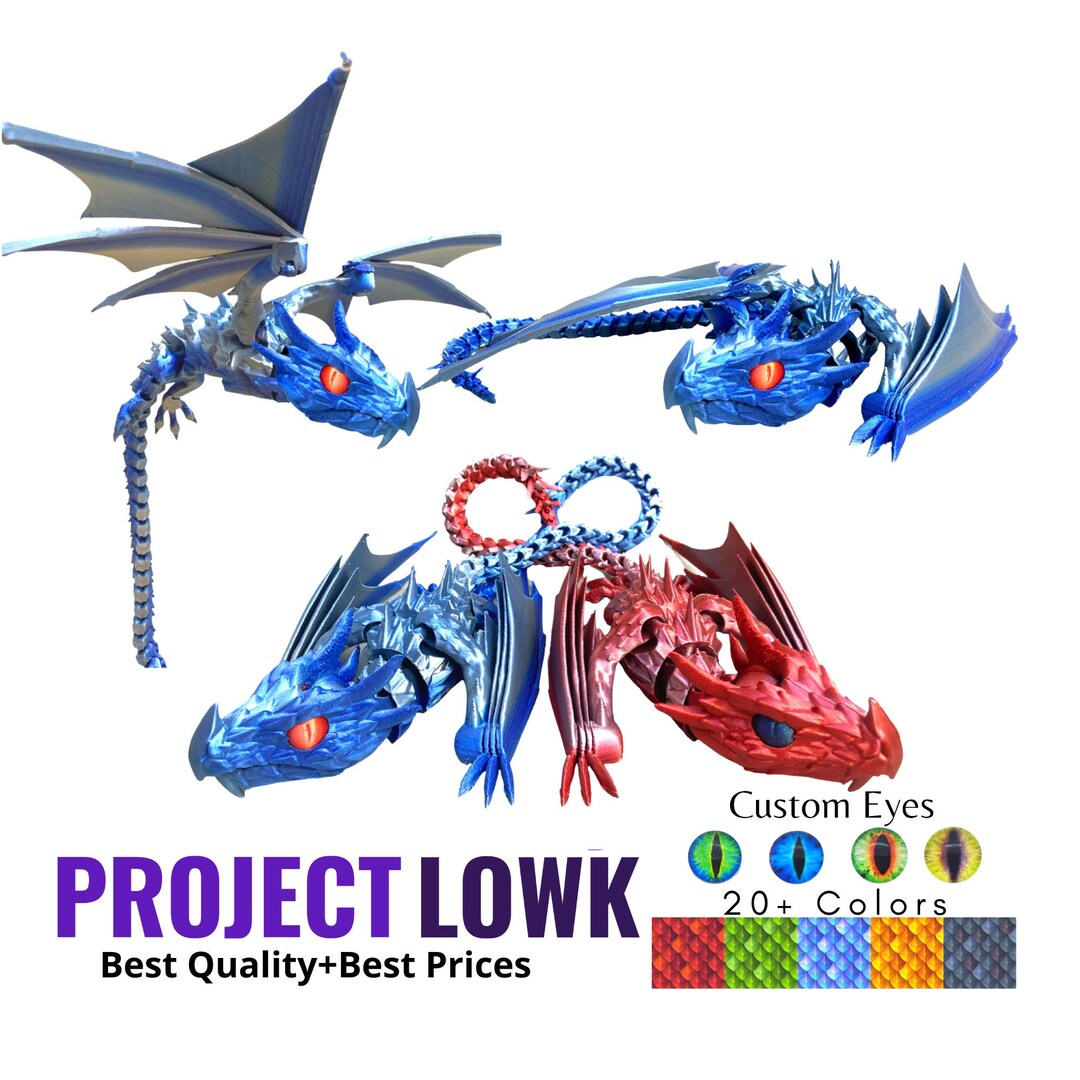 Wyvern Dragon Flexi Articulated Fidget Animal Dragon Desk Toys 3D