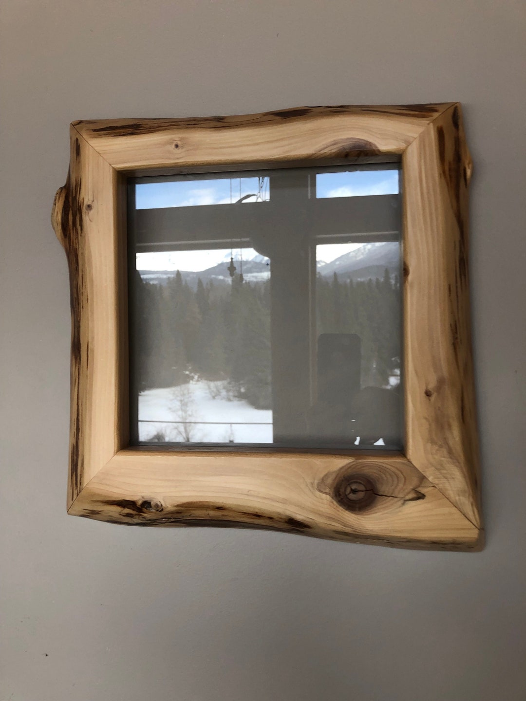 Live Edge Picture Frame Rustic Decor 10x10 Inch Etsy