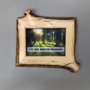 live edge wood picture frame ,rustic frame, home decor 5x7