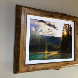 live edge wood picture frame home decor wall hangings natural wood 11x14 inch image 3