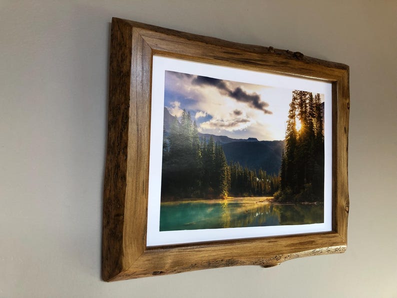 live edge wood picture frame home decor wall hangings natural wood 11x14 inch image 3