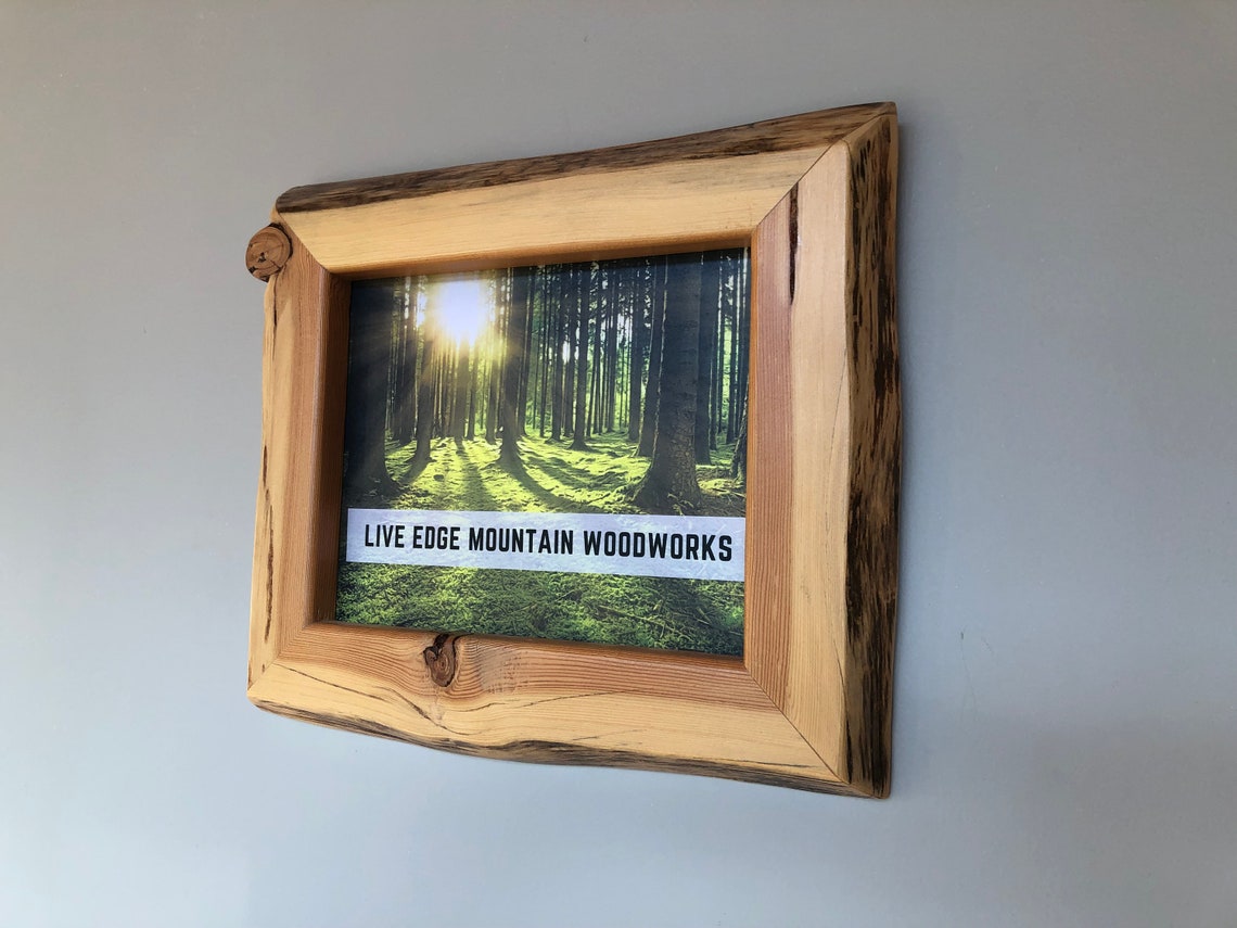 8x10 Live Edge Picture Frame Handmade Rustic Decor Wall Etsy