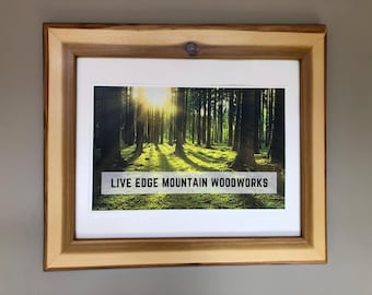 Live Edge Wood Picture Frame, Home Decor,Rustic frame, Wall Decor 16x20