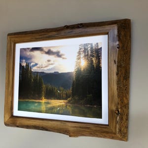 live edge wood picture frame home decor wall hangings natural wood 11x14 inch image 2