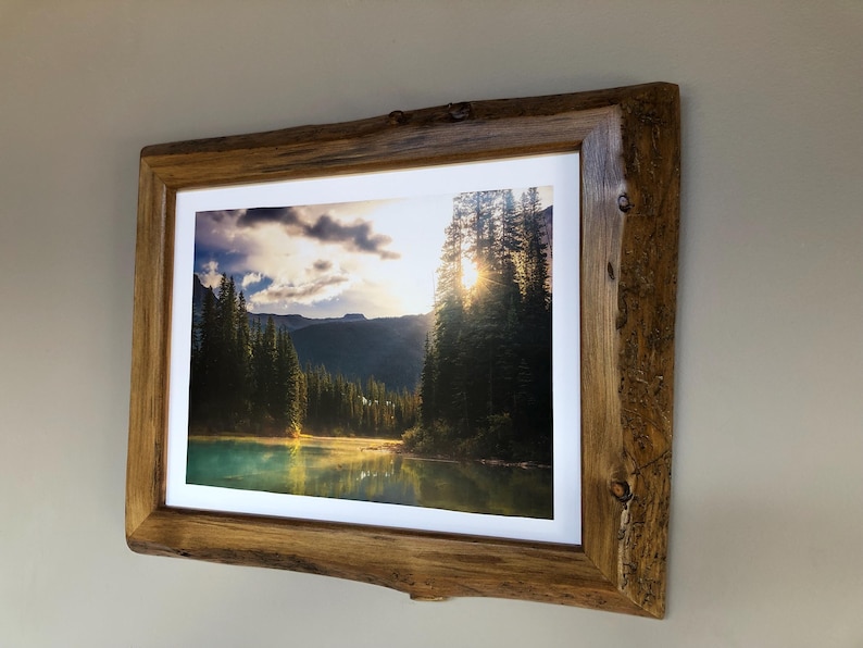 live edge wood picture frame home decor wall hangings natural wood 11x14 inch image 2