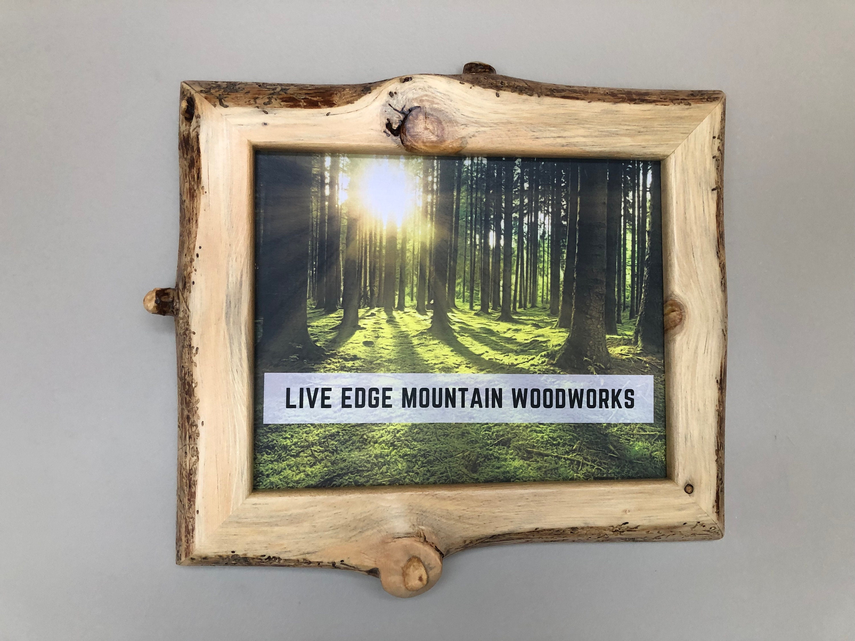 8x10 Live Edge Picture Frame Handmade Rustic Decor Wall Hangings Home