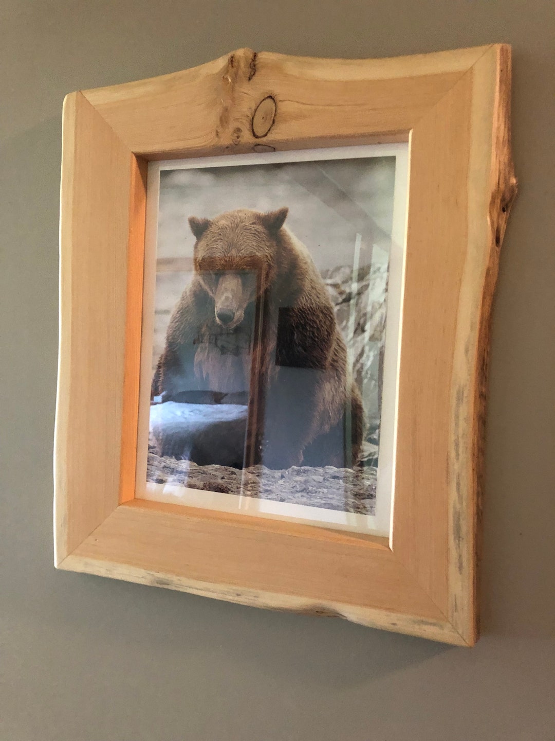 Live Edge Wood Frame Home Decorrustic Frame Wall Decor Etsy