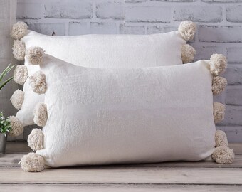 pom pom throw pillows