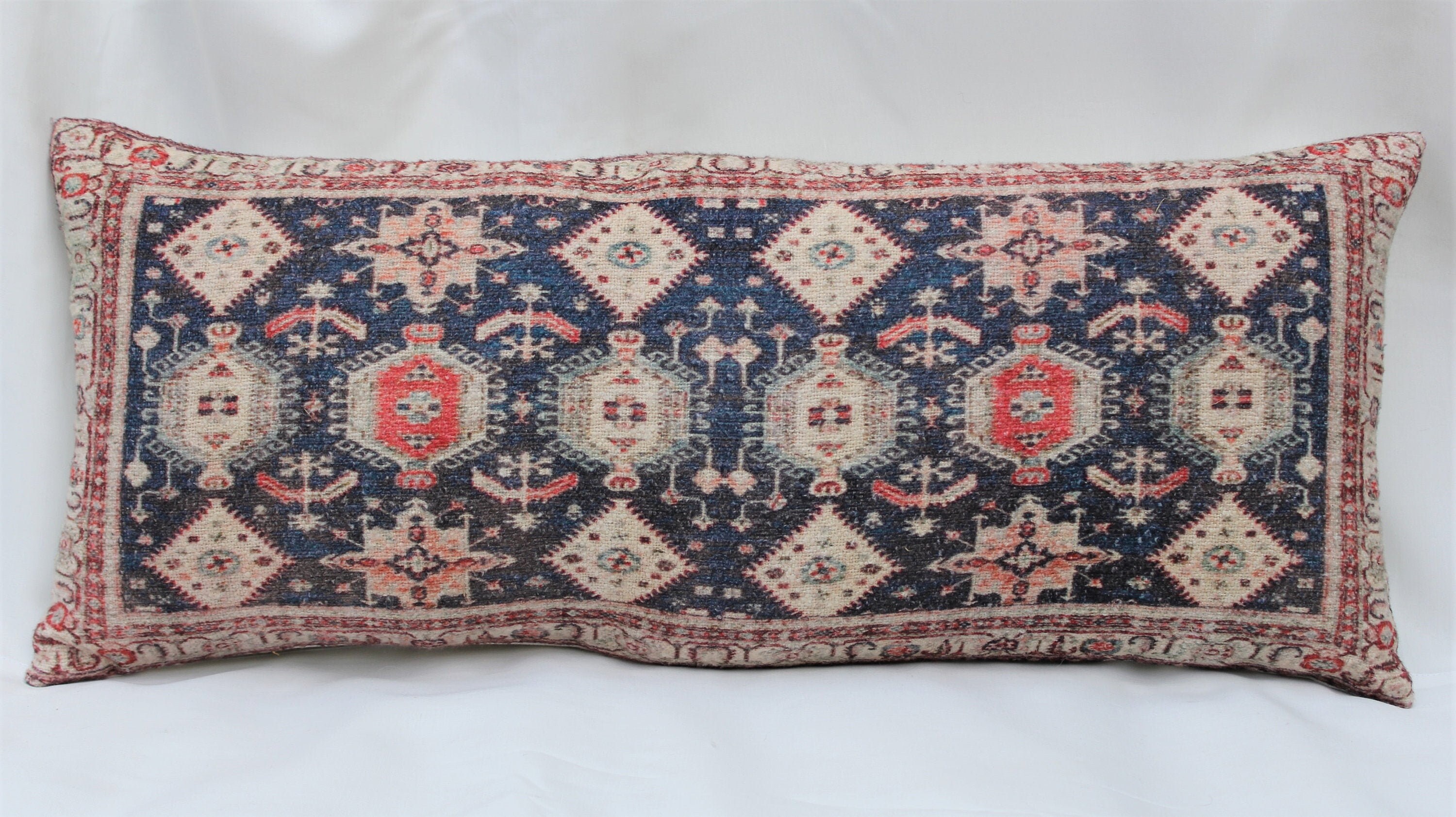 Persian Rug Design Printed Lumbar Pillow Cover Antique Pillow Etsy