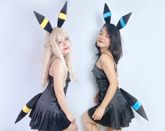 Umbreon ears + tail pokemon headband for costume, cosplay, birthday party; one size fit both kids and adults