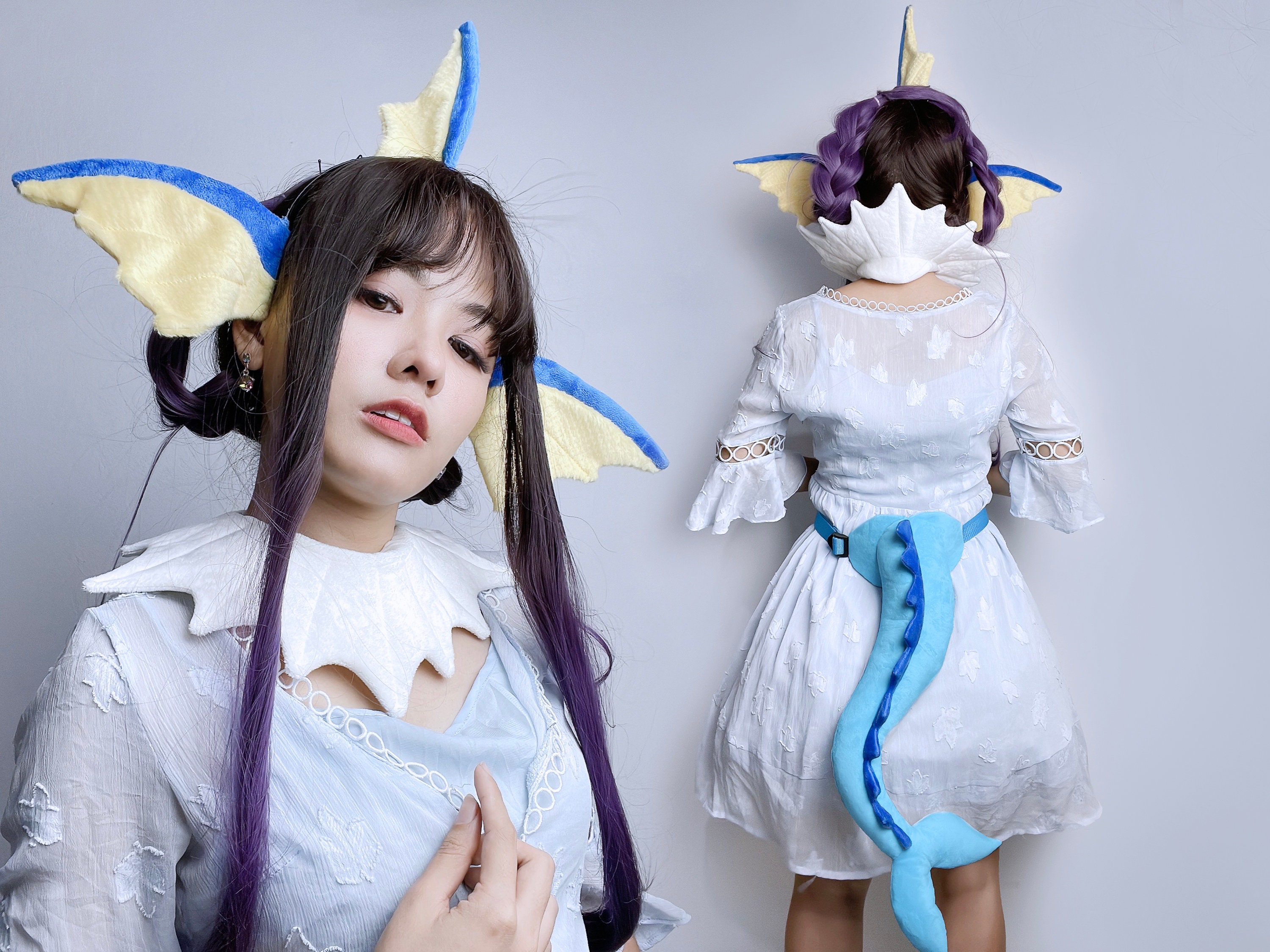 Pastel Blue of Vaporeon Ears Tail Pokemon Headband for Custome, Cosplay,  Birthday Party One Size Fit Both Kids and Adults - Etsy