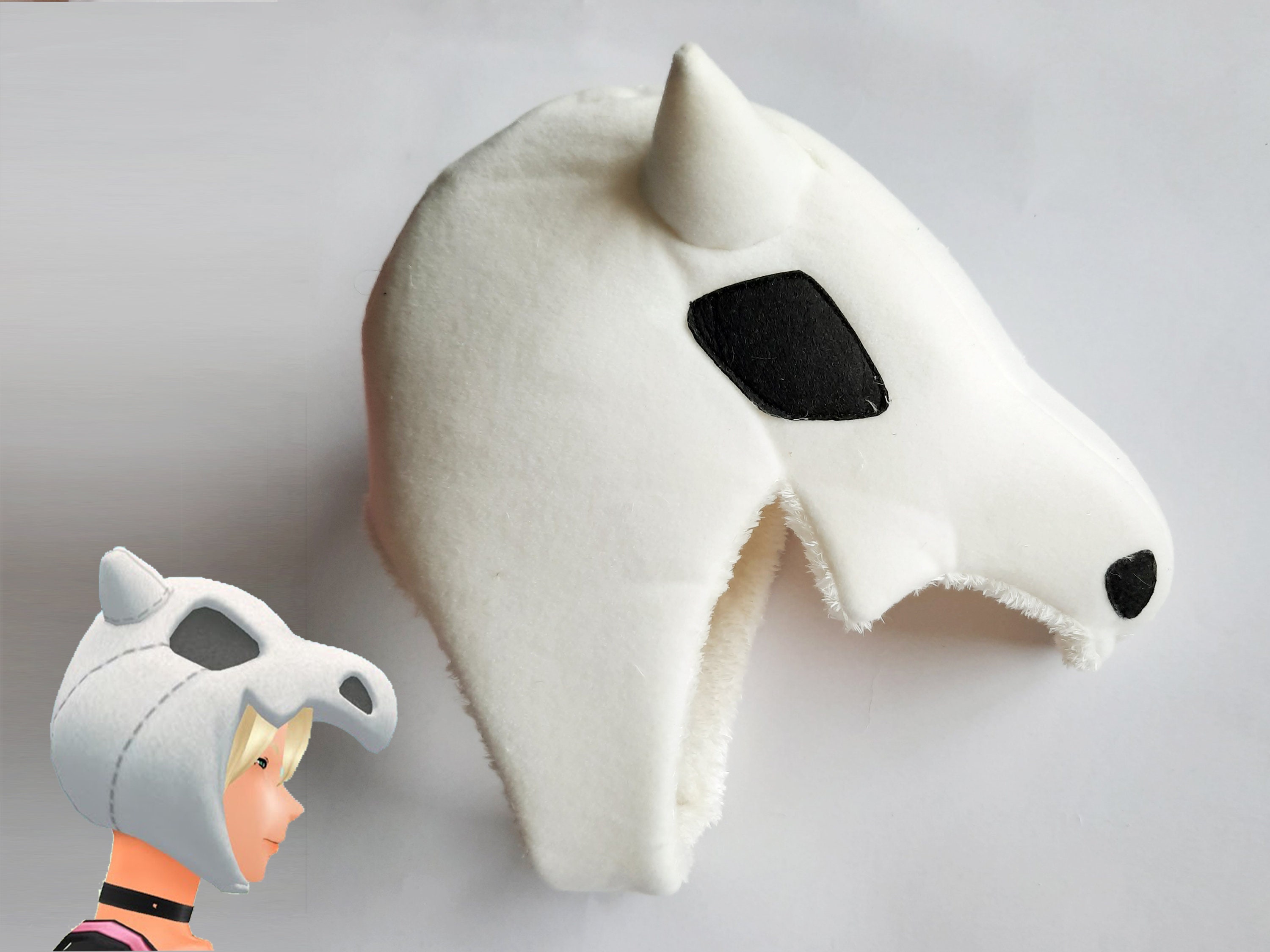 paraply finger Slip sko Cubone Skull Mask Hat for Pokemon Costume - Etsy