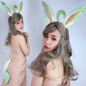 Diadema con orejas de hoja y cola para disfraz/cosplay