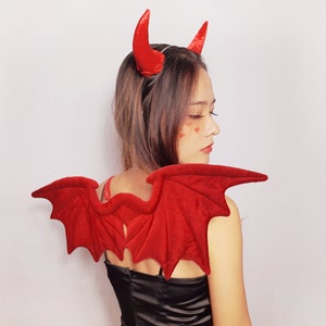 Red Fire Dragon wings, devil / demon / monster cosplay for kids, adult costume