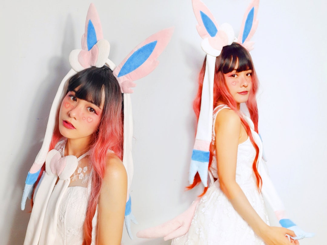 Sylveon oren staart nek vlinderdas eeveelution cosplay kostuum Etsy Nederland