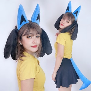 Blue ears and tail for cosplay / costume / convention