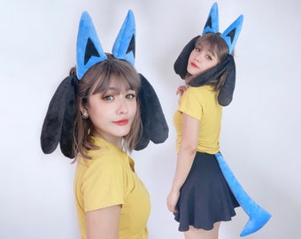 Blue ears and tail for cosplay / costume / convention