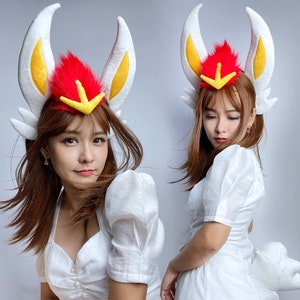 Fire bunny ears and tail for cosplay / convention costume / party