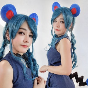Blue mouse ears and tail / cosplay headband