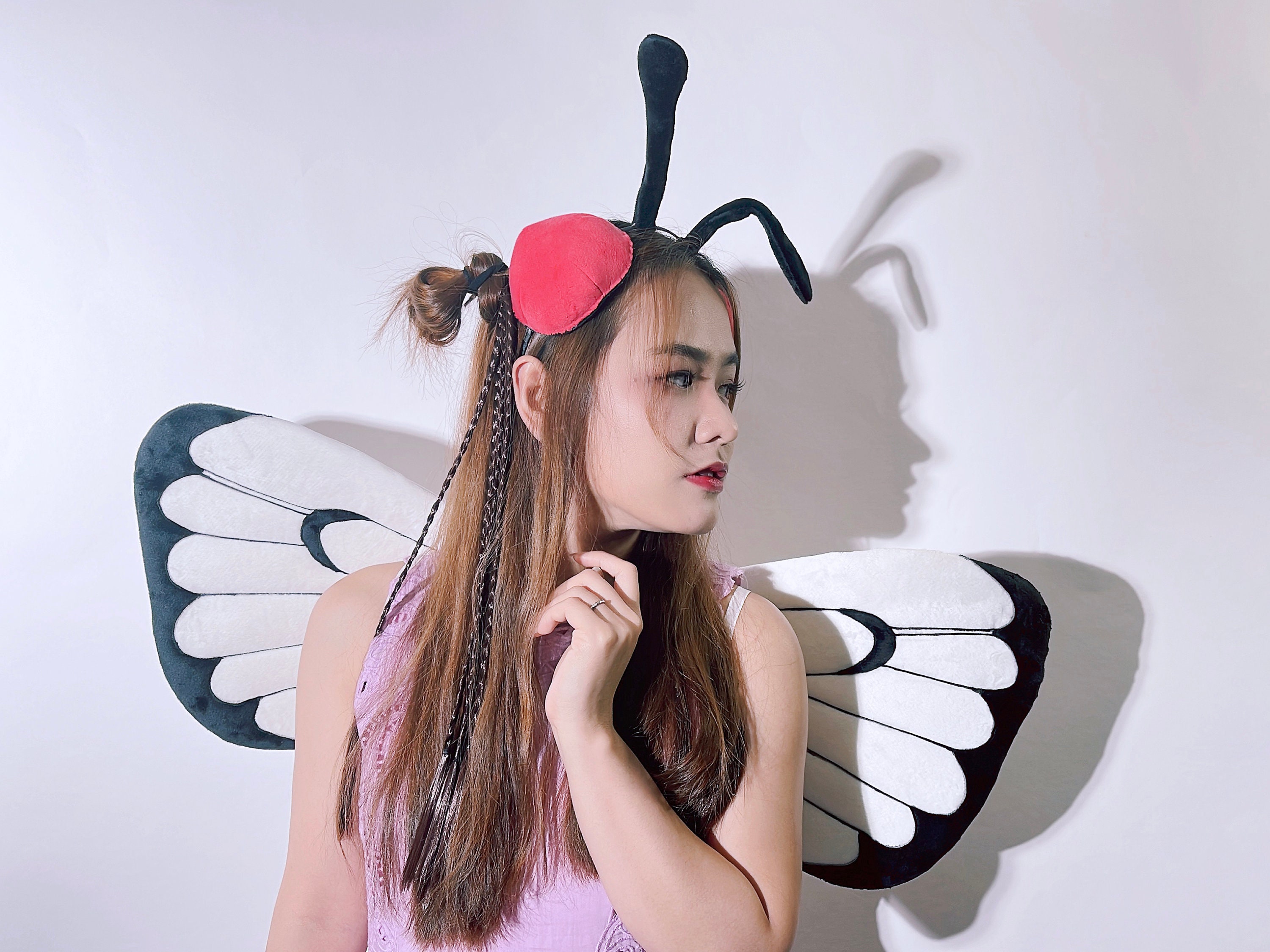 Fairy Butterfly Wings Headband with Tassel for Women Renfaire Cosplay MOSTORY Butterfly Fascinator Headband Wings Fairy Crown  main image 4
