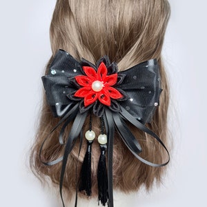 Pearl Chinese Ribbon / Hair bow / Boutique hairclips