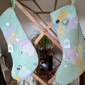 Christmas Stockings Made From Vintage Quilts