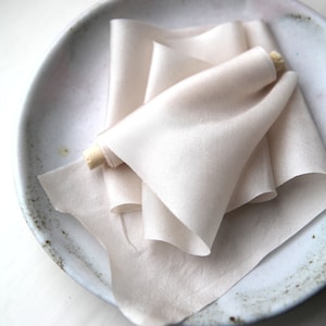 Handmade blush silk ribbon, naturally dyed habotai, for wedding decor, bridal bouquets, styling, hair, cakes, stationery
