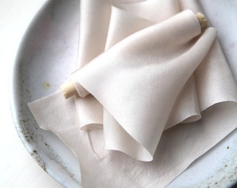 Handmade blush silk ribbon, naturally dyed habotai, for wedding decor, bridal bouquets, styling, hair, cakes, stationery